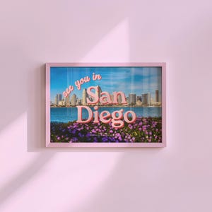 Tot ziens in San Diego, san diego-poster, san diego-kunstafdruk, san diego-kunst, digitale download, posters californië, gs print shoppe