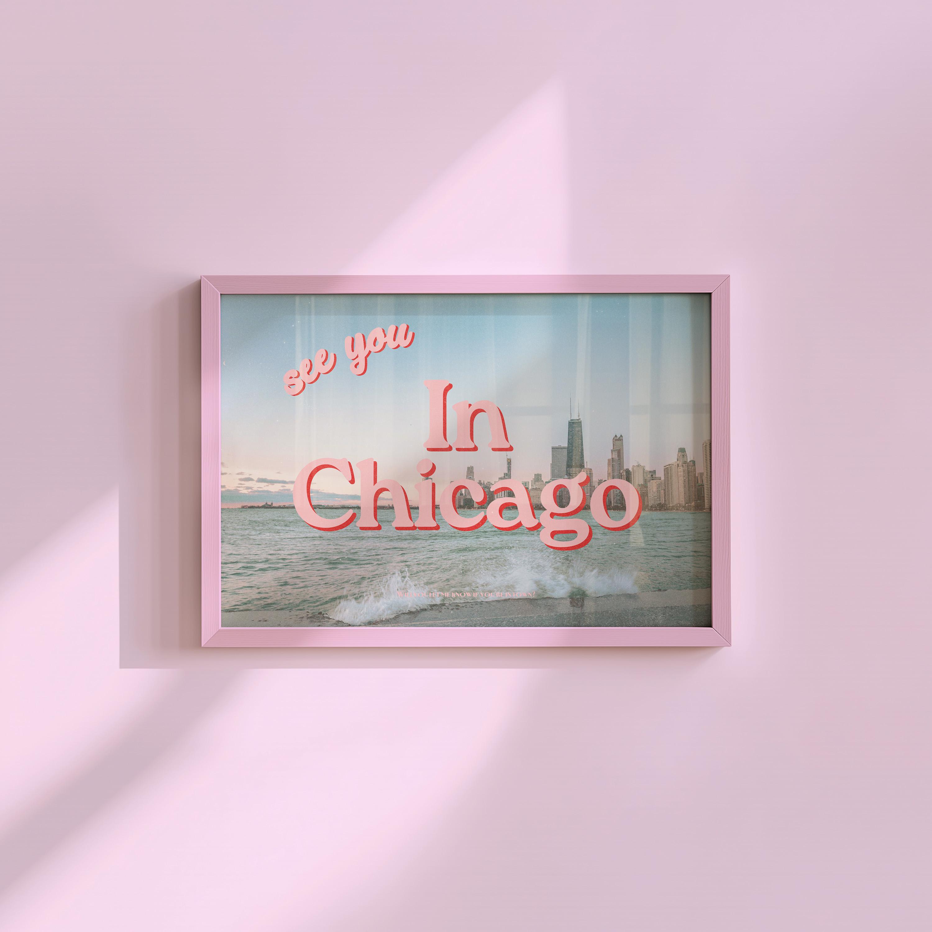 Chicago Skyline Print: Retro Travel Poster (Digital Download)