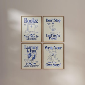 Retro Educational Art Print Set - 5 Digital Classroom Designs image 2