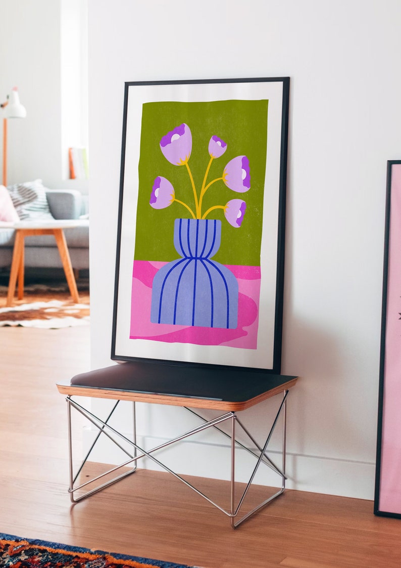 Bloemenmarktprint: pastelkleurige wilde bloemenkunst (digitale download) afbeelding 5
