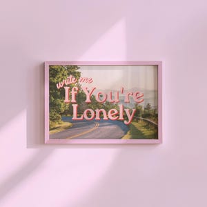 Körniger Retro Kunstdruck,Digital Rosa Kunstdruck,Retro Foto Kunstdruck,Preppy,Trendy Kunstdruck,schreib mir wenn du einsam bist