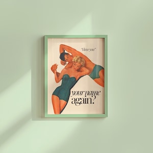 Mid-Century Couple Art Print: Retro Bathing Suits (Digital Download)