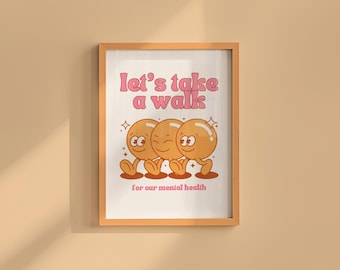 Retro Mental Health Art Prints, Fun Classroom Posters (Digital Download)