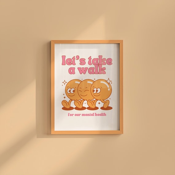 Retro Mental Health Art Prints, Fun Classroom Posters (Digital Download)