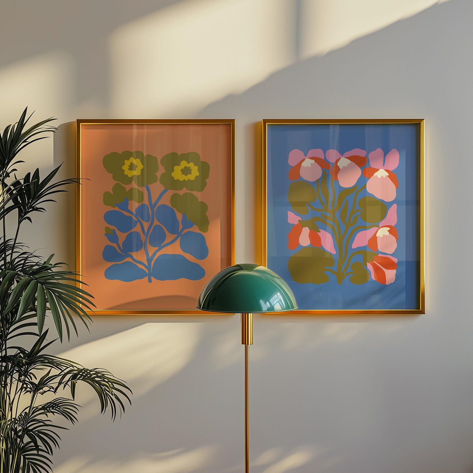 Floral Art Print Set Modern Botanical Wall Decor Digital Download - Etsy