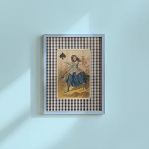 Carte da gioco retrò alla moda, poster di picche, arte estetica retrò, carta asso vintage, arte murale digitale, stampa di carte vintage, GS Print Shoppe