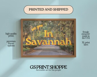 Savannah Art Print: Retro Horizontal Design (Framed or Unframed)