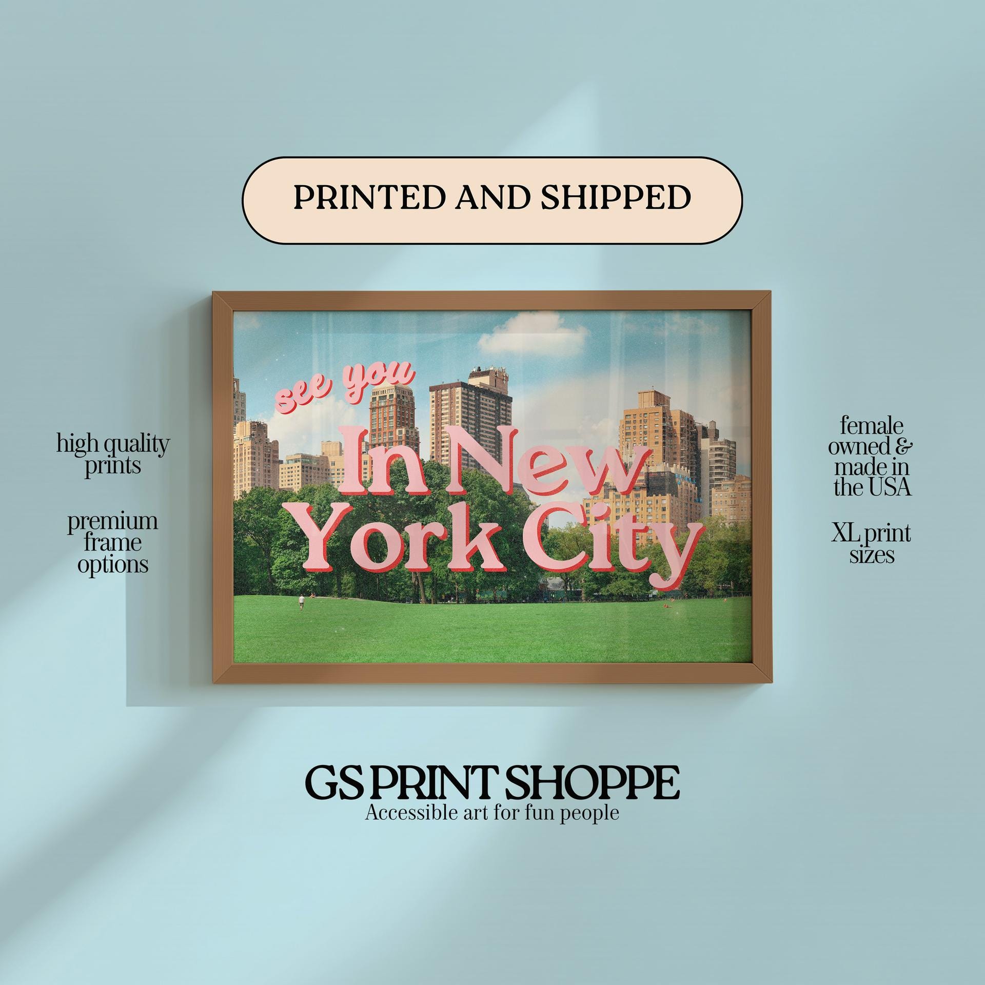New York City Horizontal Art Print (framed or Matte Paper) - Etsy