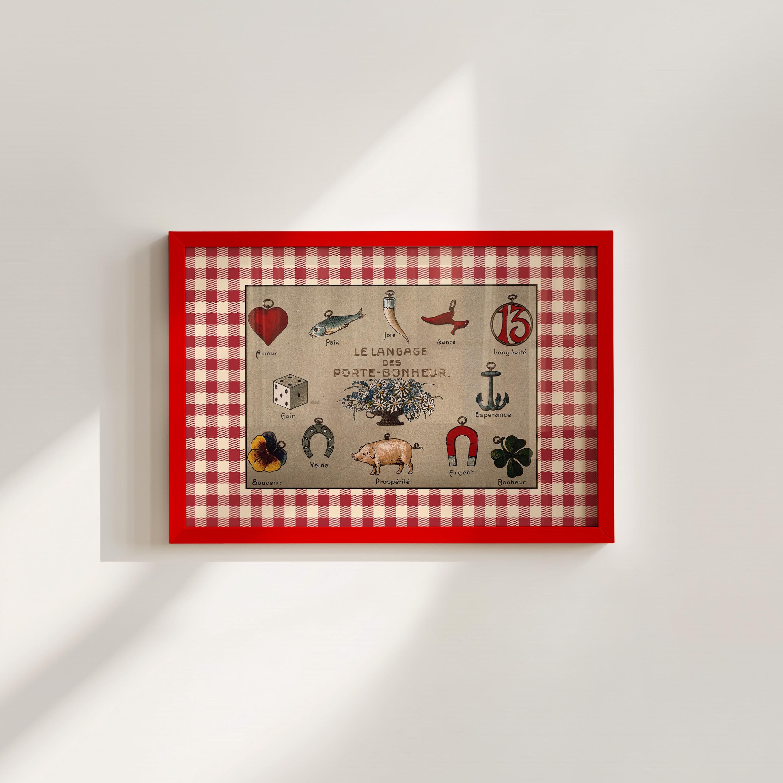 Vintage Lucky Charm Art Print: French Porte Bonheur (digital