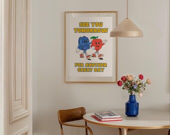 See You Tomorrow Print: Quirky Retro Kids Art (digital File) - Etsy