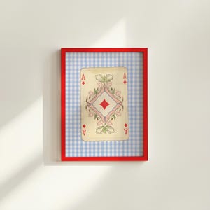 Plakat z kartami do gry w stylu vintage, fantazyjny wydruk kart do gry, dekoracja ścienna w stylu retro, grafika z kartami do pokera, wystrój domu, wydruk artystyczny bez ramki