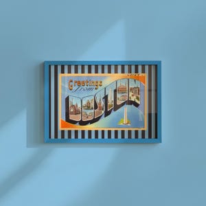 Saudações de Boston Impressões de cartões postais retrô | Arte e decoração em estilo vintage | Pôsteres de impressão de arte de Boston | Impressões digitais