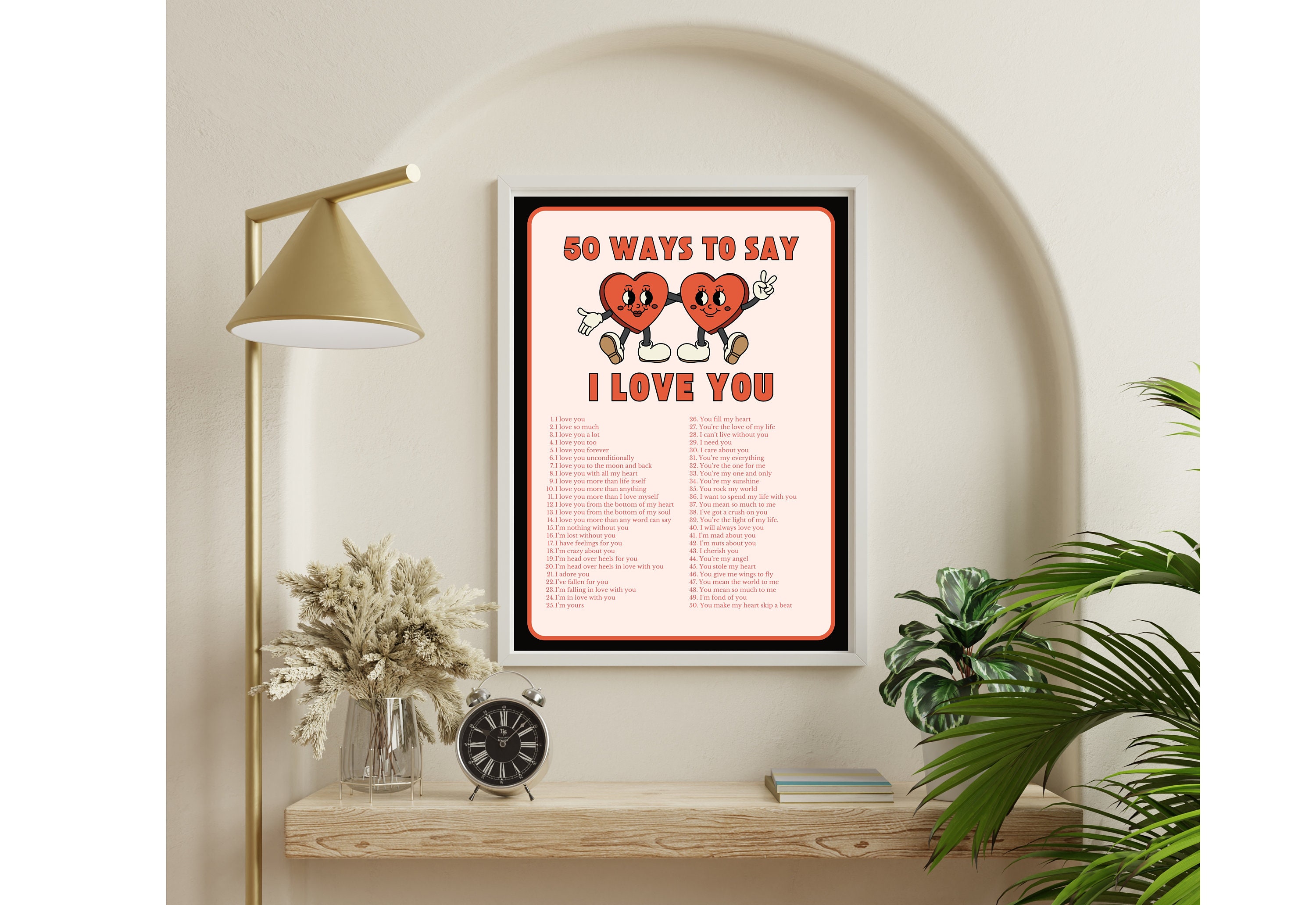 Art, Love Download to Print, Etsy Decor, Quote 50 Print, I - Wall Ways Friendship Wall You, Say Art, Encouragement Digital Retro Art Downloadable