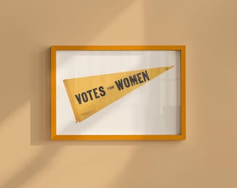 Plakat „Głosy dla kobiet”: Sztuka feministyczna w stylu vintage (do pobrania w wersji cyfrowej)