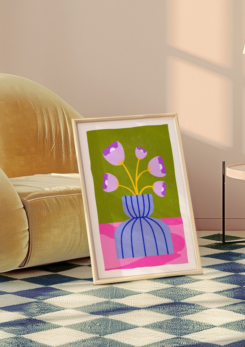 Bloemenmarktprint: pastelkleurige wilde bloemenkunst (digitale download) afbeelding 3