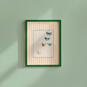 Schmetterlinge Druck, herunterladbare Kunst, Kinderzimmer Dekor, Vintage minimalistische Dekor, Schmetterling Druck, Bauernhaus Dekor, gelbe Wandkunst, GS Druck