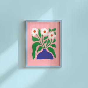 Blumenstrauß, Blumenkunst, Blumenstrauß, Blumendekor, bunter Druck, Mädchen Schlafzimmer, Geschenkidee, Inspirationskunst, minimalistische Kunst