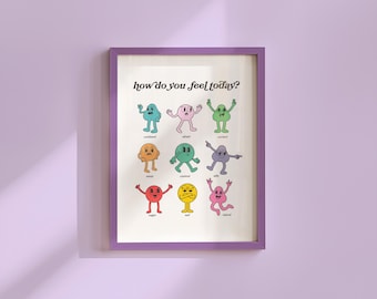 Retro Emotions Wall Art Print - Playful Feelings Design