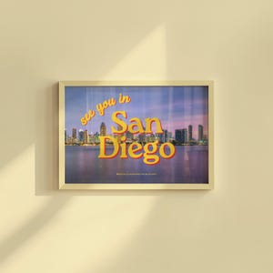 San Diego Skyline Art Print: California Travel Poster (Digital Download)