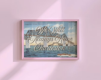 Retro Charleston Bridge Art Print: Southern Decor (Digital Download)