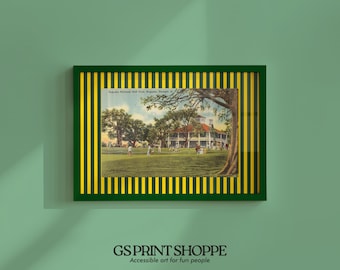 Arte vintage de Augusta Golf, diseño horizontal (impresión digital)