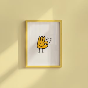 A-Ok, A-Okay, A Okay, Modne wydruki artystyczne, Dekoracje do pokoju dziecięcego, Pobieranie cyfrowe, Uroczy żółty wydruk artystyczny, Sztuka ścienna Preppy, Wydruki dla dzieci, Minimalistyczna sztuka