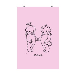 Lil Devils Cartoon Pink Physical Poster