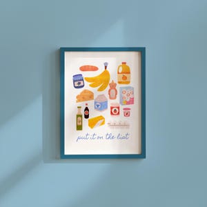 Let's Eat Kitchen Wall Art | Bon Appetit Print | Maksymalistyczny francuski plakat | Pobieranie cyfrowe do wystroju jadalni