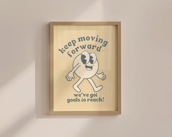 Classroom Motivational Art Print, Retro 70s Character (Digital Download)