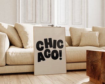 Chicago Print, Location Print, Wall Art, Wall Decor, Trendy Wall Art, Chicago Art, Home Inspo, Wall Decor, Physical Poster, UNFRAMED