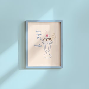 Ästhetische Dekoration, süße Küchenkunst, Küchen Wanddruck, Minimalistische Zeichnung, Eis Kunstdruck, Retro Eis Kunst, Wand Kunst Druck