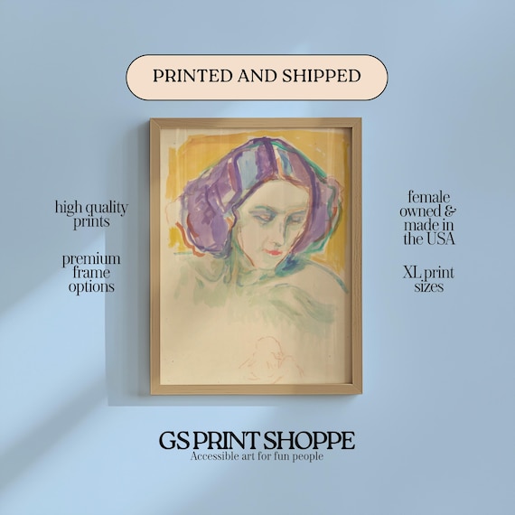 Female Head Vertical Art Print