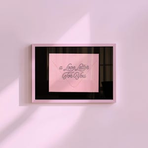 Póster de carta de amor, estética rosa, impresión tipográfica, impresión de sobre, GS Print Shoppe, decoración de dopamina, decoración de cartas de amor, arte de cartas de amor
