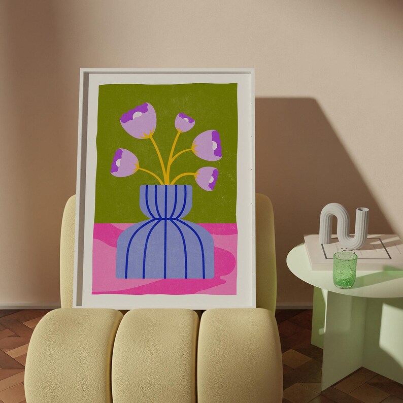 Bloemenmarktprint: pastelkleurige wilde bloemenkunst (digitale download) afbeelding 2