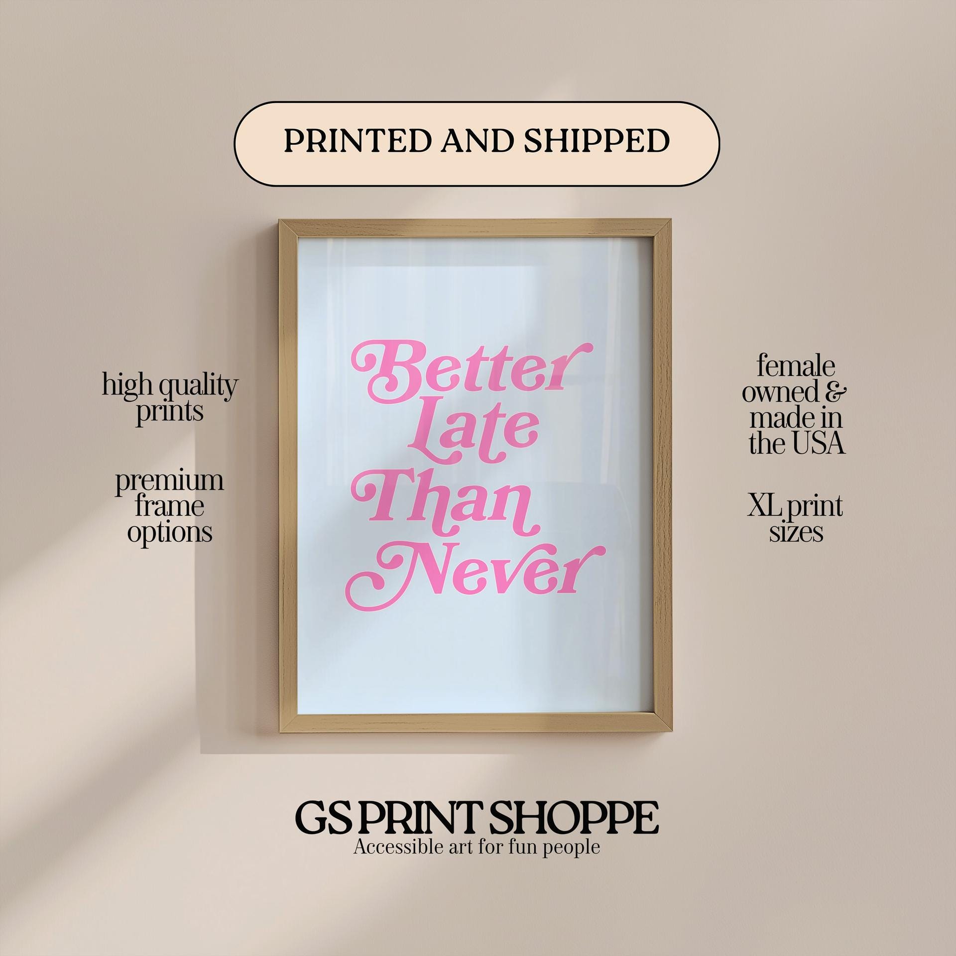 Better Late Than Never Poster - Etsy