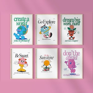 Retro Classroom Poster Set - Vintage School Decor Digital Download - 5 ...