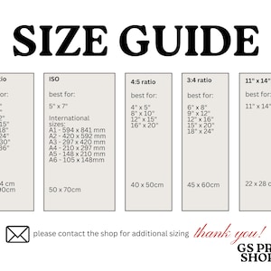 the size guide for a sewing machine
