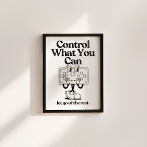 Retro Mental Health Print, Things You Can Control, Therapy Office Decor, Counseling Wall Art, Digital Download