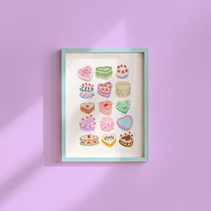 Kokette Kuchen Kunstdruck Poster: Rosa Küchen Wanddeko (Digitaler Download)