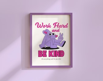 Cartoon Art Print: Retro Positive Message (Digital Download)