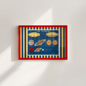 Planets Nursery Art Print: Colorful Space Decor for Kids Room