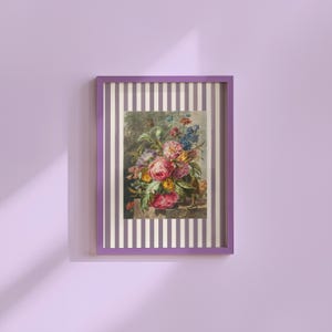 Striped Floral Print, INSTANT Digital Downloadable Wall Art, Trendy Decor, Botanical illustration, Living Room Art, Cottage, Nursery