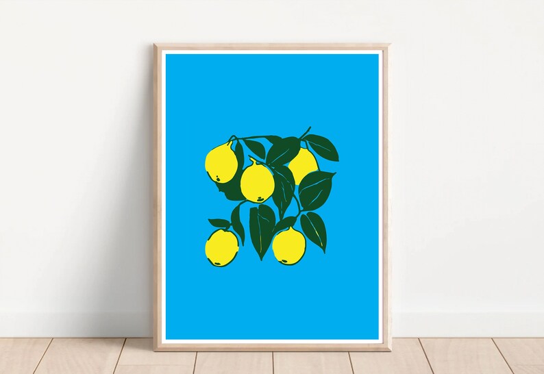Downloadable Kitchen Wall Art, Fruit Market Prints, Lemon Print, Squeeze the day, Lemon Decor, Kitchen Decor, Kitchen wall art, Oranges Art image 2
