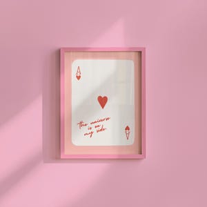 Hartenaas, citaat Lucky Girl, retrokaartposters, Lucky Girl Syndrome-kunst, trendy kunst aan de muur, esthetische print, slaapzaalkunst, kunst aas