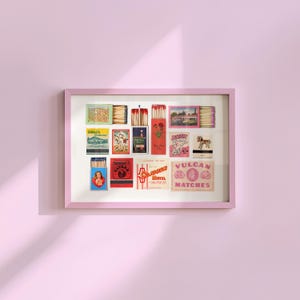 Retro Matchbook Print - Digital Download Collage, Vintage Matchbox Art for Bar Cart Decor, Unique Matchbook Art Print, GS Print Shoppe