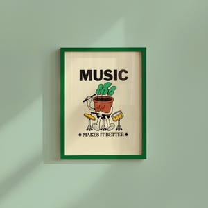 Arte musicale stampabile, decorazioni per la classe, arte ispiratrice, download istantaneo, stampe di batteristi, arte motivazionale, arte per amanti della musica, poster per la cameretta dei bambini