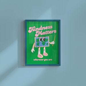 Kindness Matters Retro Art Print: Inclusivity Classroom Poster (Digital Download)