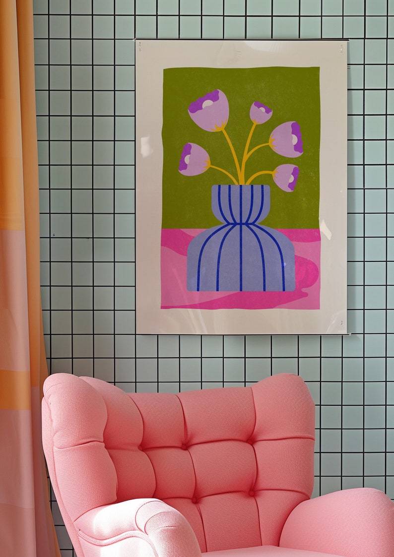 Bloemenmarktprint: pastelkleurige wilde bloemenkunst (digitale download) afbeelding 4