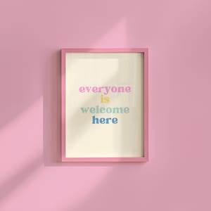 Todos son bienvenidos aquí. Impresión: Arte mural inclusivo para el aula.