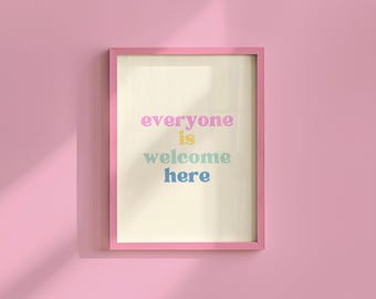 Print Everyone Is Welcome Here: inclusief muurkunst in de klas
